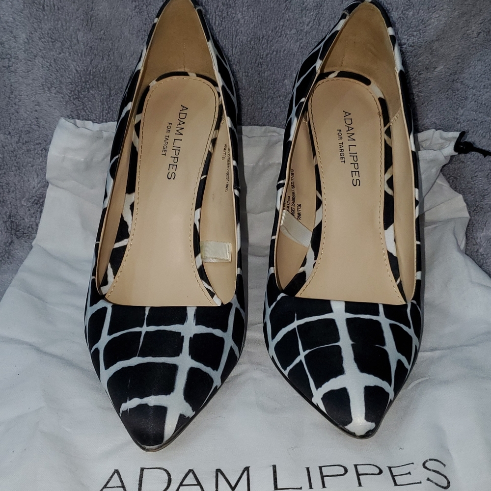 Hot Blk/Wht GeoPrint Pumps/Adam Lippes